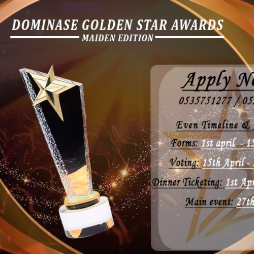 Dominase Golden Star Awards Maiden edition 2026